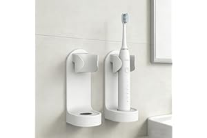 2 Pcs Electric Toothbrush Holders, Self Adhesive Small Toothbrush Holders Wall Mounted, Toothbrushes Storage Organizer for Ba