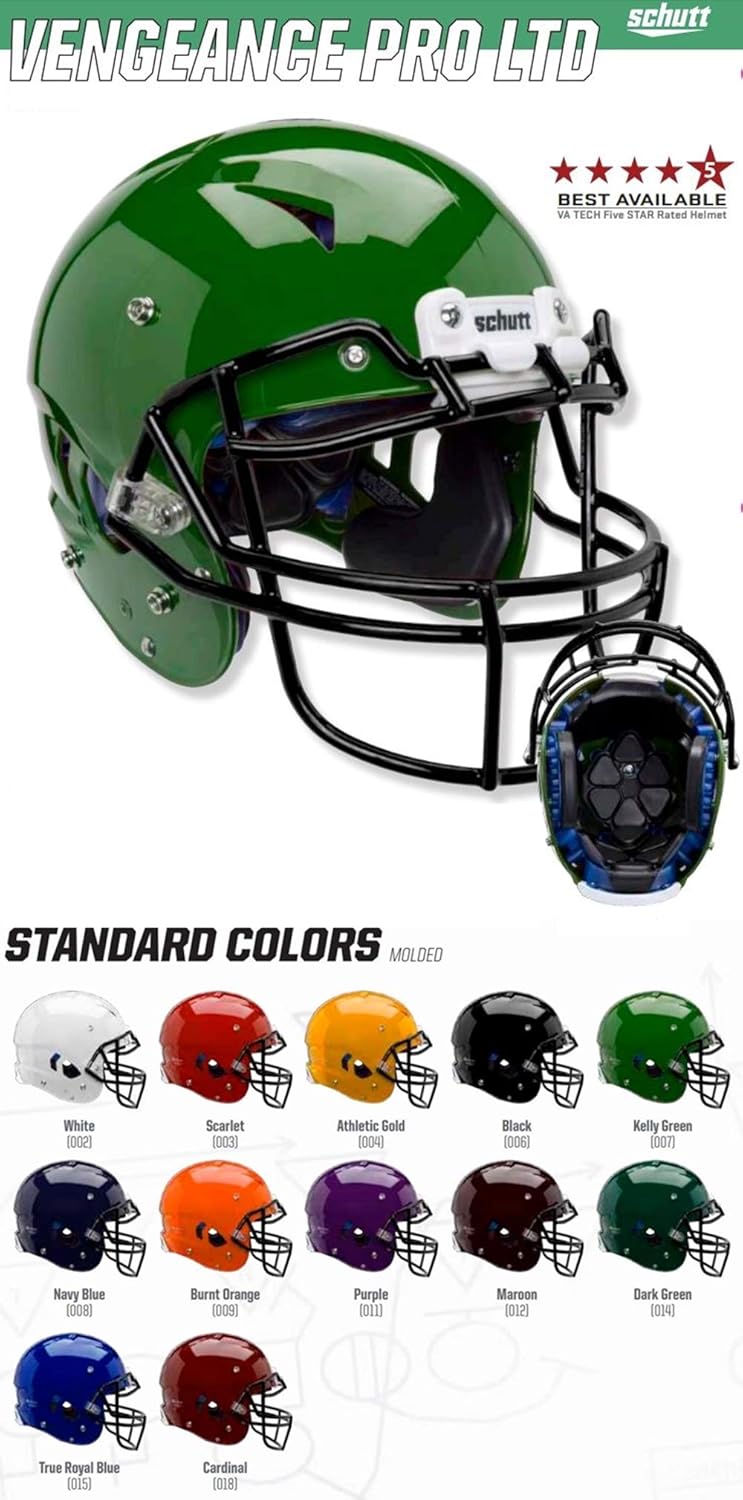 Schutt Sports Vengeance PRO LTD Varsity Football Helmet (Facemask NOT Included : Sports & Outdoors