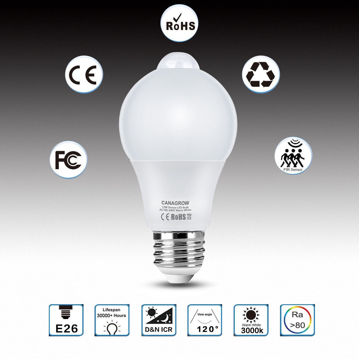 Smart Light Bulb Daylight Motion Sensor Security Outdoor Led Value Pack