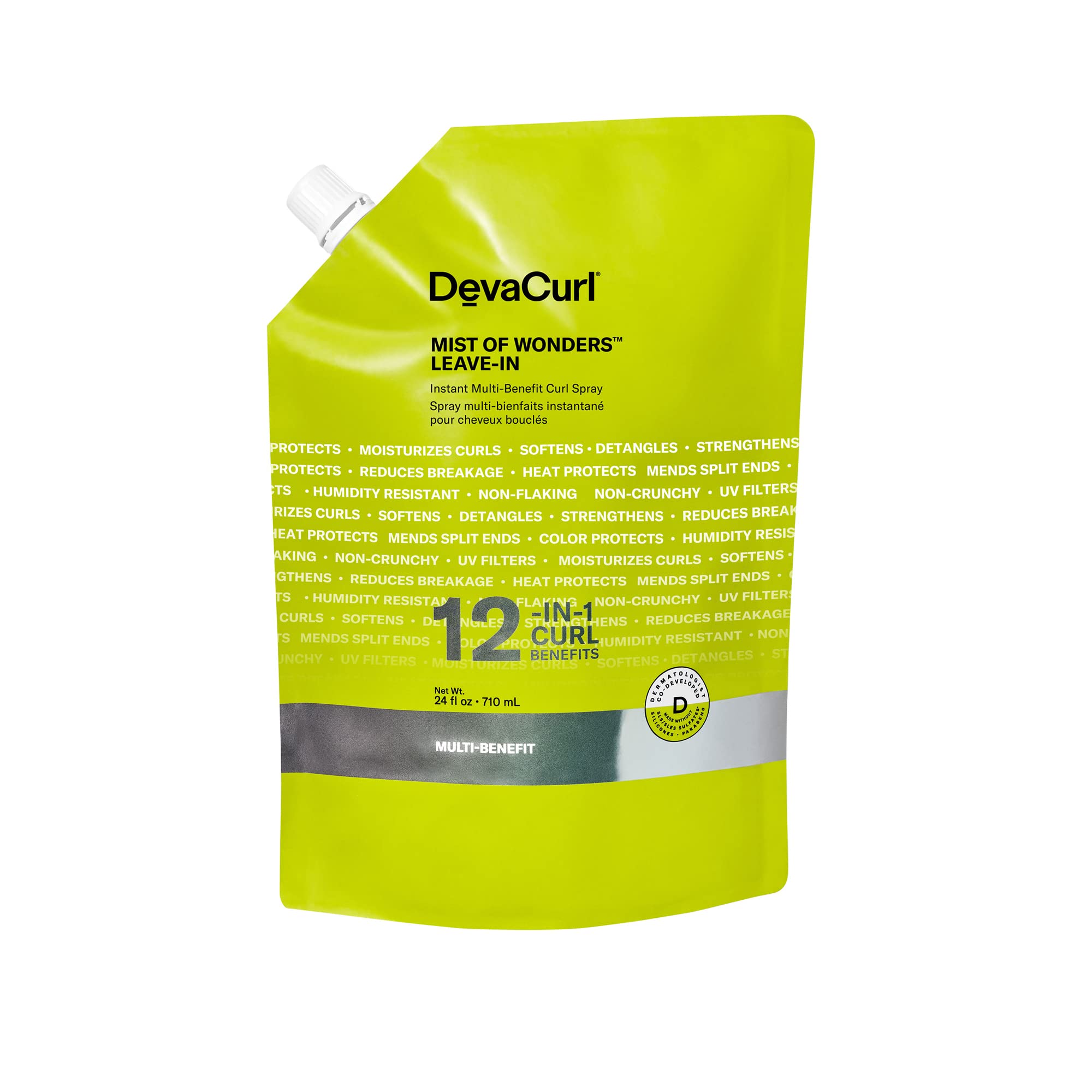 Photo 1 of DevaCurl Mist of Wonders Leave In Multi-Benefit Curl Spray Refill Pouch, 24 oz
