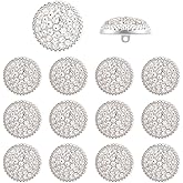 MAYJOYDIY 14Pcs Silver Round Metal Rhinestone Buttons, 0.7 Inch Crystal Embellishments Sew on Clothing Button, Round Decorative Crystal Fastener for Jewelry Making Bag Shoes Clothes Decoration