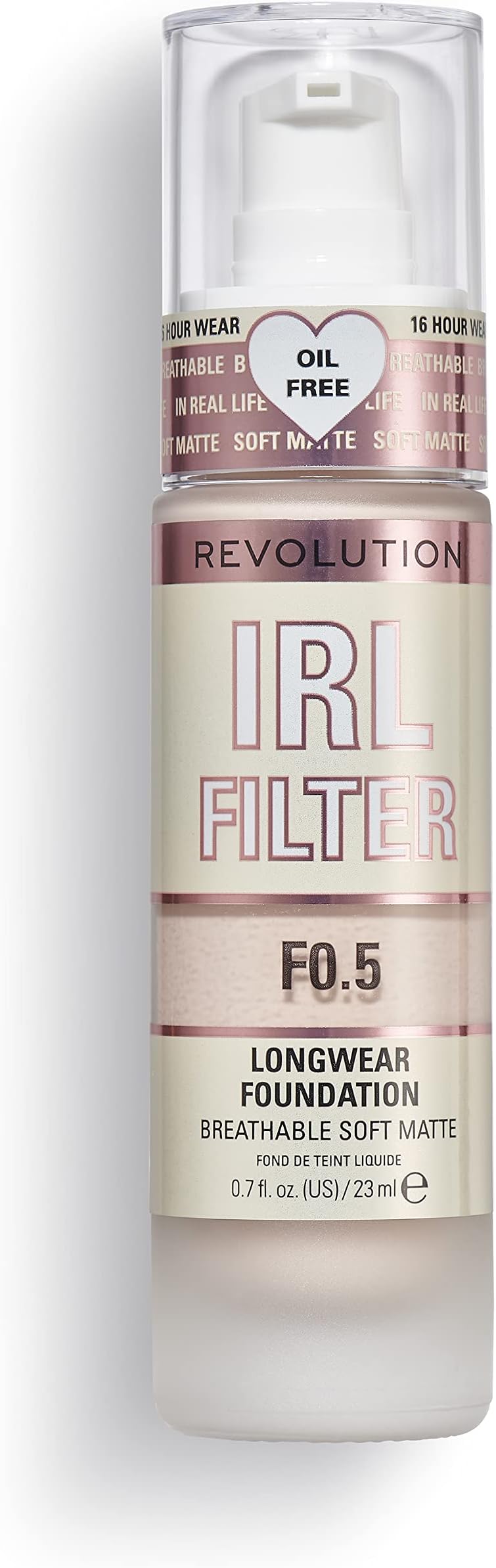 Revolution IRL Filter Longwear Foundation F0.5 Fair | 23ml Matte 16hr