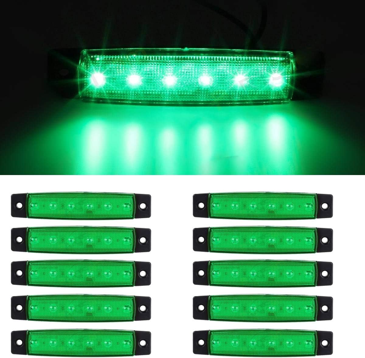YUK 10 pcs 3.8" 6 LED Side Led Marker Trailer marker lights for trucks