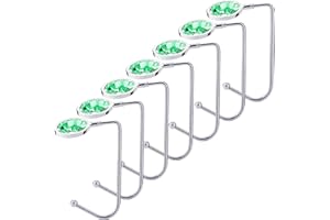 Sunshane 7 Pieces Christmas Stocking Holders Mantel Hooks Hanger Safety Hang Grip Stockings Clip for Christmas Party Decorations, Green