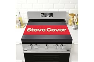 Riveira 30x22 Bamboo Black Stove Top Covers for Electric Stove & Gas Stove Top Covers for Gas Burners – Large Gas Stove Cover with Handle & Juice Groove – Rustic Stove Covers for Gas Stove Top