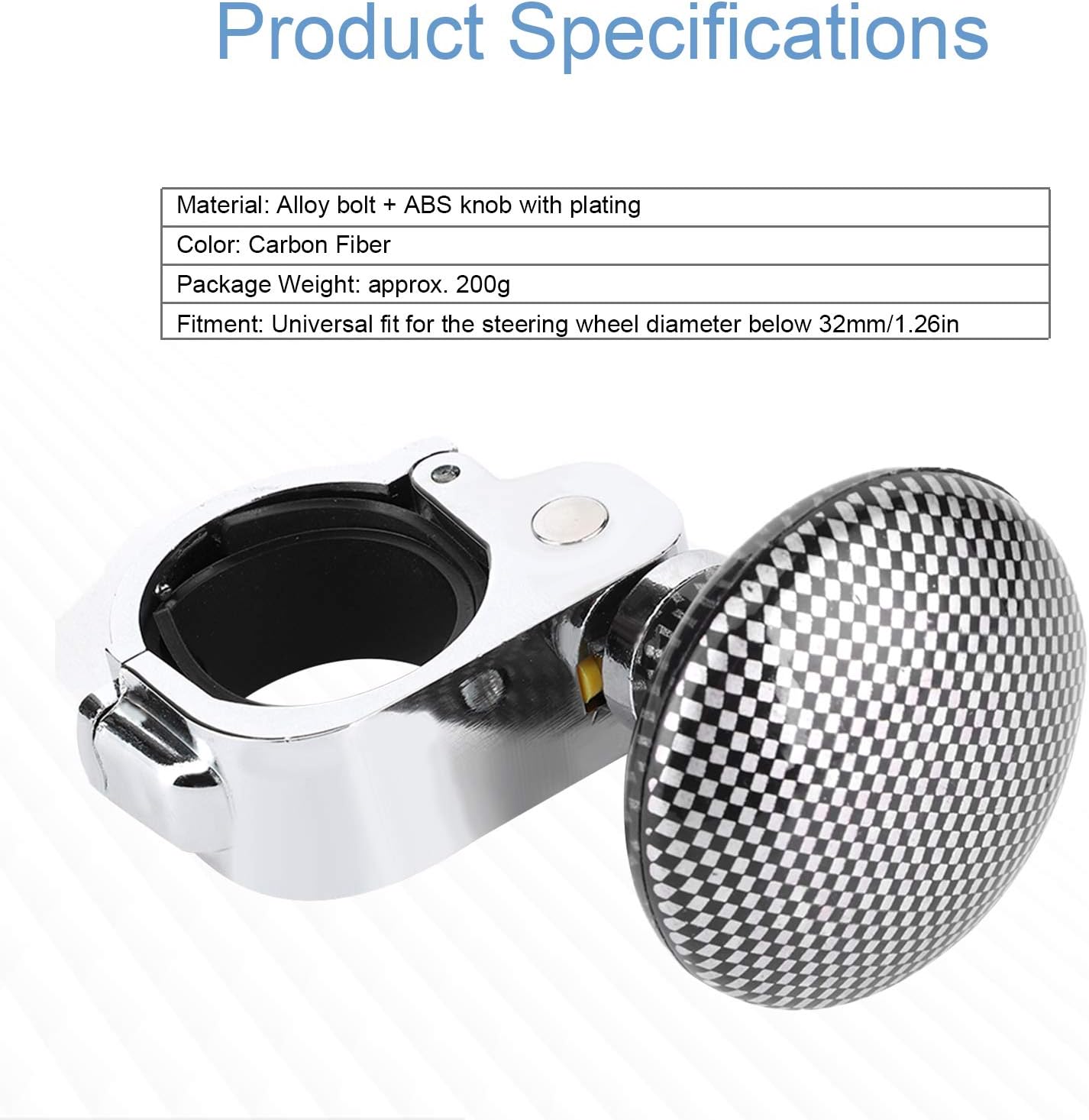 Car Steering Wheel Knob, Universal Steering Wheel Turning Knob, Carbon Fiber Construction - Image 3