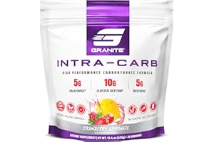 GRANITE SUPPLEMENTS Granite Intra Carb Powder, Strawberry Lemonade Flavor, High-Performance Carbohydrate Blend with Cluster Dextrin, Palatinose, & Dextrose, Supports Energy and Training (20 Servings)