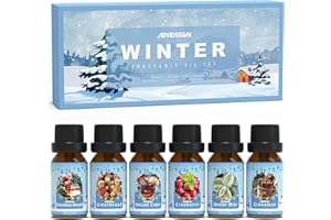 Winter Essential Oils Set, ARVIDSSON Holiday Fragrance Oil Gift Set for Diffuser, Soap and Candle Making, Christmas Wreath, A