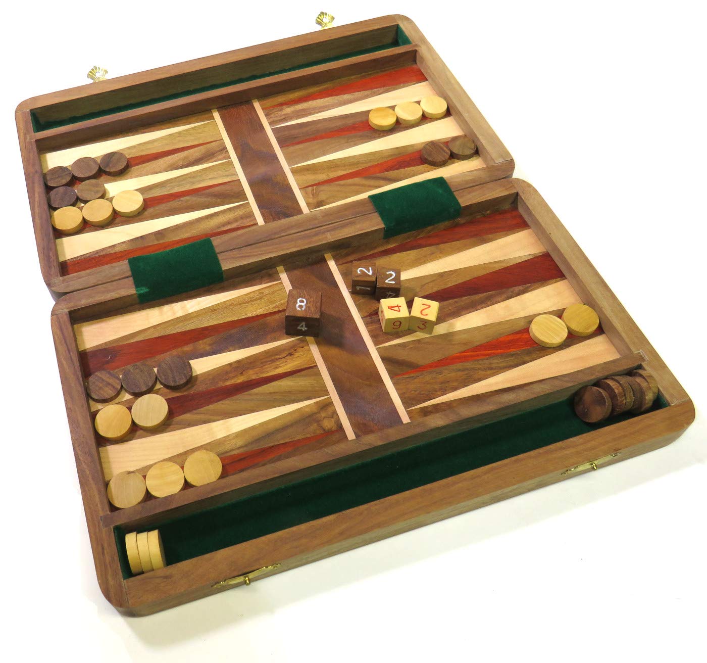 Fair Trade Wooden 12" Folding Backgammon Set