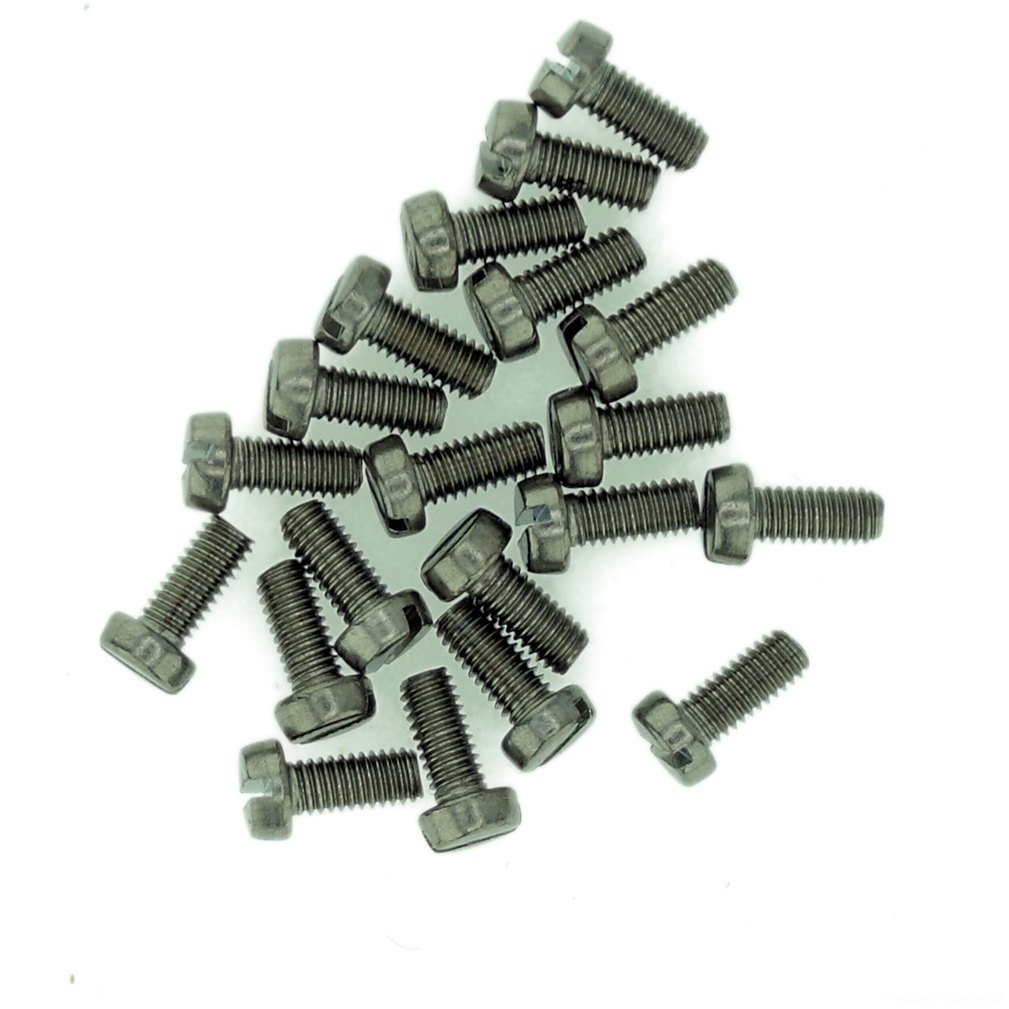 M1.4 (1.4mm x 8mm) Slot Cheese Machine Screw (Bolt) - Stainless Steel (A2) (Pack of 20)