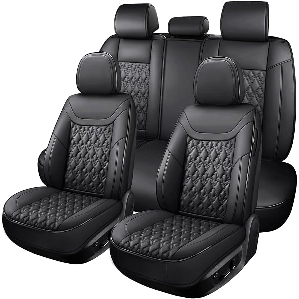 COMFDRIVE SEAT COVERS,CAR SEAT COVERS FULL SET, CAR SEAT COVERS FRONT SEATS BACK SEAT COVER,FAUX LEATHER SEAT COVERS FOR CARS, BLACK CAR SEAT COVER, WATERPROOF, NON-SLIP CAR SEAT COVER, 5SEATERS.