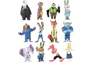 ELSANI 12PCS Zoo Cake Toppers Figure Set - Birthday Party Cupcake Decorations, Collection Playset 1.5 "- 2.8"
