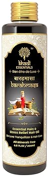 Khadi Essentials Bhringraj Hair Oil wih Amla, Rosemary, Lavender, For Stress and Pain Relief, Promotes Hair Growth and Healthy Scalp, 200ml All Minerals Free