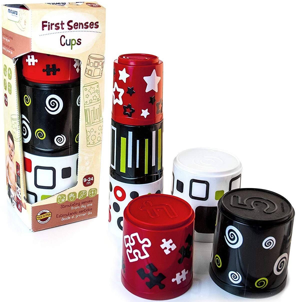 Miniland 97311 "First Senses Cups Patterns