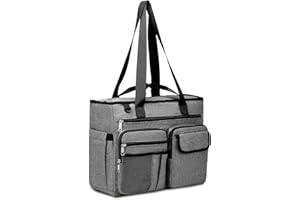 GATYCALLATY Large Utility First Aid Tote Bag for Work Accessories with Laptop Compartment Appreciation Gift New Nurse Essentials CNA Clinical Bag Multiple Pockets(Grey)