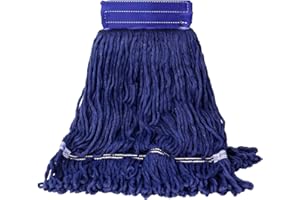 1 Pack Heavy Duty Commercial Mop Head Replacement for Floor Cleaning, Wet Industrial Cotton Looped End String Cleaning Mop He