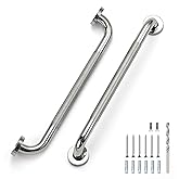 18 Inch Grab Bars for Shower, Stainless Steel Safety Handicap Grab Bars for Bathroom, Anti-Slip Shower Handle, Wall Mounted (2 Pack, Polished Nickel)