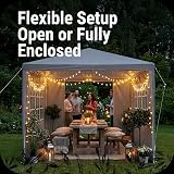 Gr8 Garden 3x3m Gazebo Tent with Removable Sides Gray Outdoor Shelter view 5