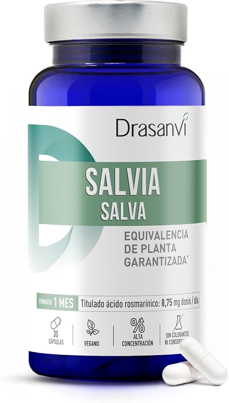 Sage 350mg Extrato Concentrado 5:1 Drasanvi em 30 cápsulas sem glúten