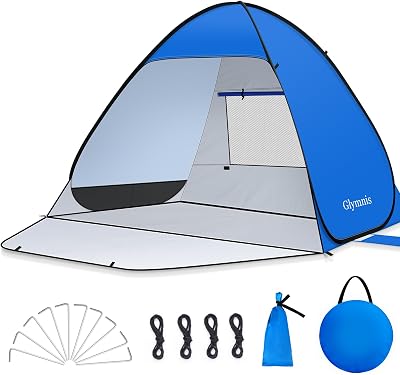 Glymnis Pop Up Beach Tent 1-2 Person UV Protection 185x140x115cm