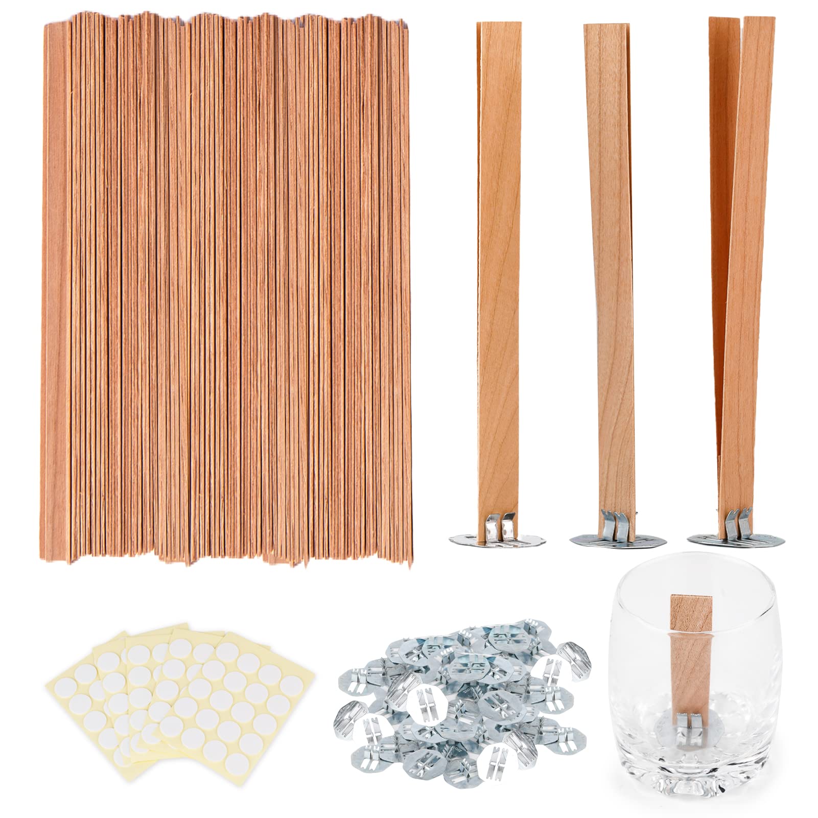 Photo 1 of ***MISSING PARTS***Ziosxin 400pcs Smokeless Cherry Wood Candle Wicks-Long Lasting Flame-Easily Burn, Candle Cores with Stand and Glue Dot