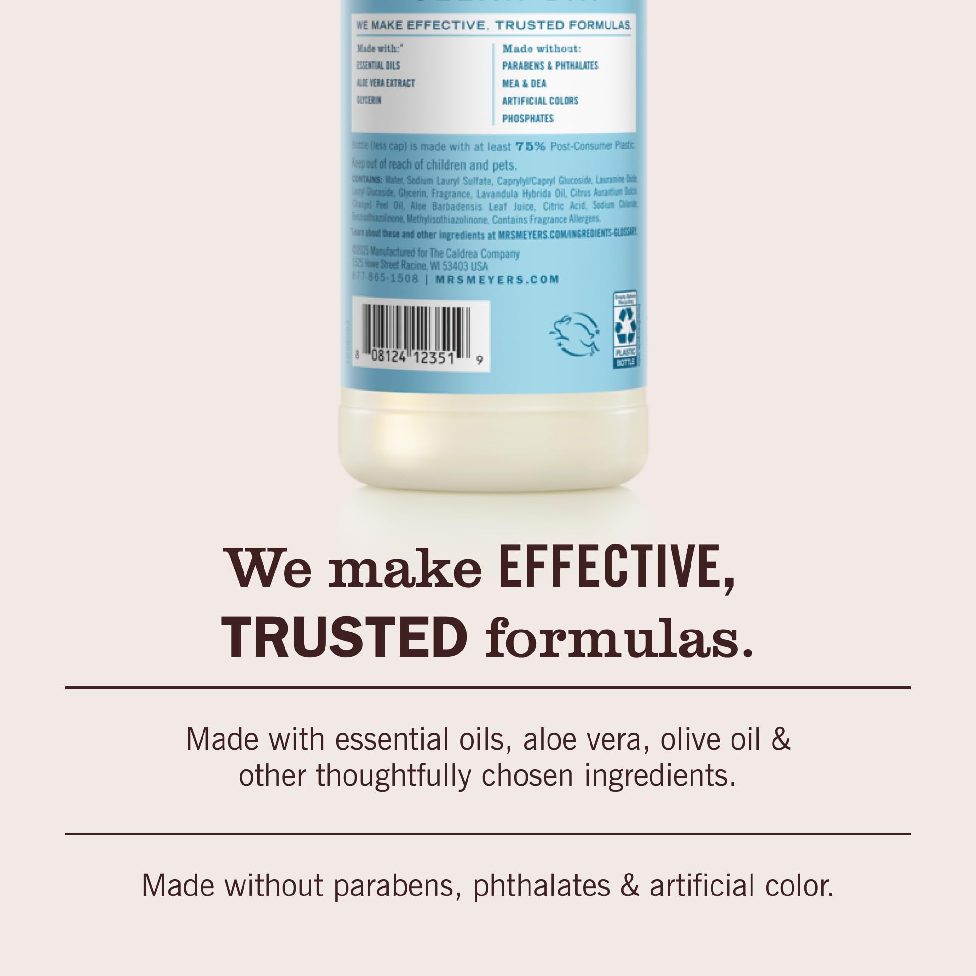 MRS. MEYER'S CLEAN DAY Liquid Dish Soap, Biodegradable Formula, Lemon Verbena, 16 fl. oz - Pack of 3