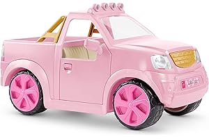 Lori - Ride & Shine Pickup Truck - Pink - Pick-Up Truck for Mini Dolls - Pink Car for 6-Inch Dolls - Trailer Hitch & Openable