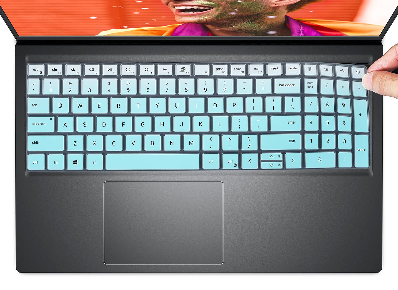 Photo 1 of Keyboard Cover for 2025 2024 2023 Dell Inspiron 15 3510 3520 3511 3515 3525 3530 3535 5510 5515 5518 15.6/2025 Dell 15 Laptop DC15250 DC15255 15.6 / Latitude 3520 15.6 Laptop Skin -Ombre Mint