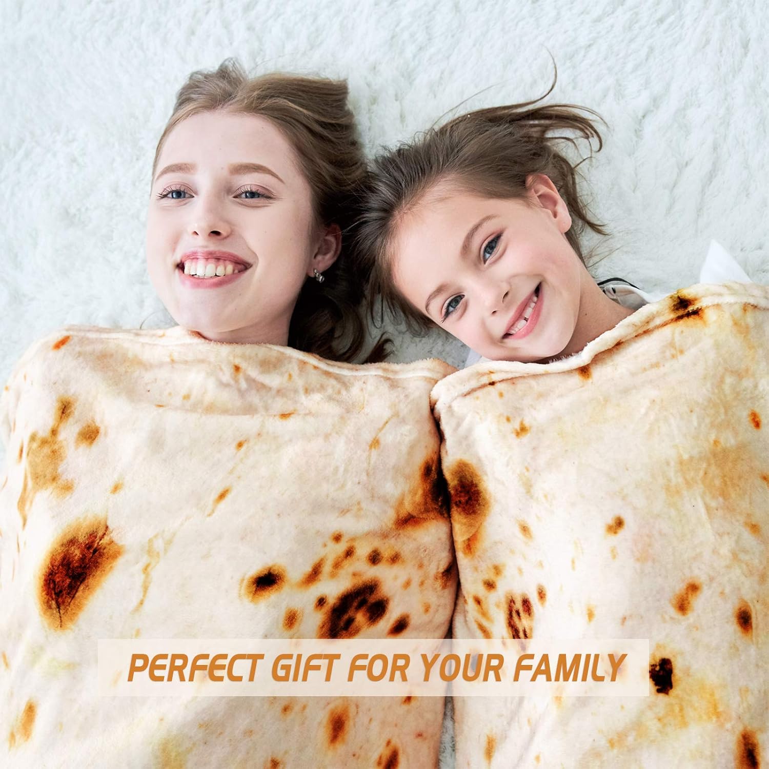 CASOFU Burritos Blanket, Giant Flour Tortilla Throw Blanket, Novelty Tortilla Blanket for Your Family, 285 GSM Soft and Comfortable Flannel Taco Blanket for Adults. (71 inches): Kitchen & Dining