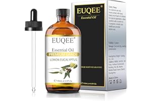 EUQEE Lemon Eucalyptus Essential Oil Pure Lemon Eucalyptus Oil, Large Capacity Essential Oil with Glass Dropper for Diffuser, Candle Making - 118ml / 4 Fl.Oz