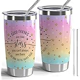 CWEGSJ Friendship Gift Best Friends 20oz Stainless Steel Tumbler with Lid and Straw Good Friends Are Like Stars You Can't Always See Them But You Know They're Always There (Good Friends-Star)