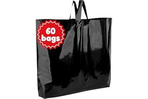Camtoms Large Plastic Shopping Bags with Handles | Plastic Shopping Bags for Small Business | Boutique Bags | Large Plastic bags with Handles | Merchandise Bags in Bulk | Big Retail Bags