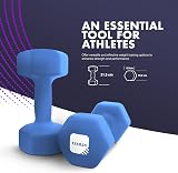 KAYMAN Neoprene Dumbbell Pair 5kg Anti-Slip Hex Edges Water-Resistant Blue view 2