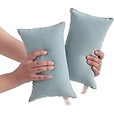 BEDSUM Plush Mini Pillows, 11 x 7, Microfiber, 2 Pack, Sea Green | Suede-like velvety surface with fluffy fill for desk, neck, wrist, knee, travel, crafts, and pet beds; machine washable.