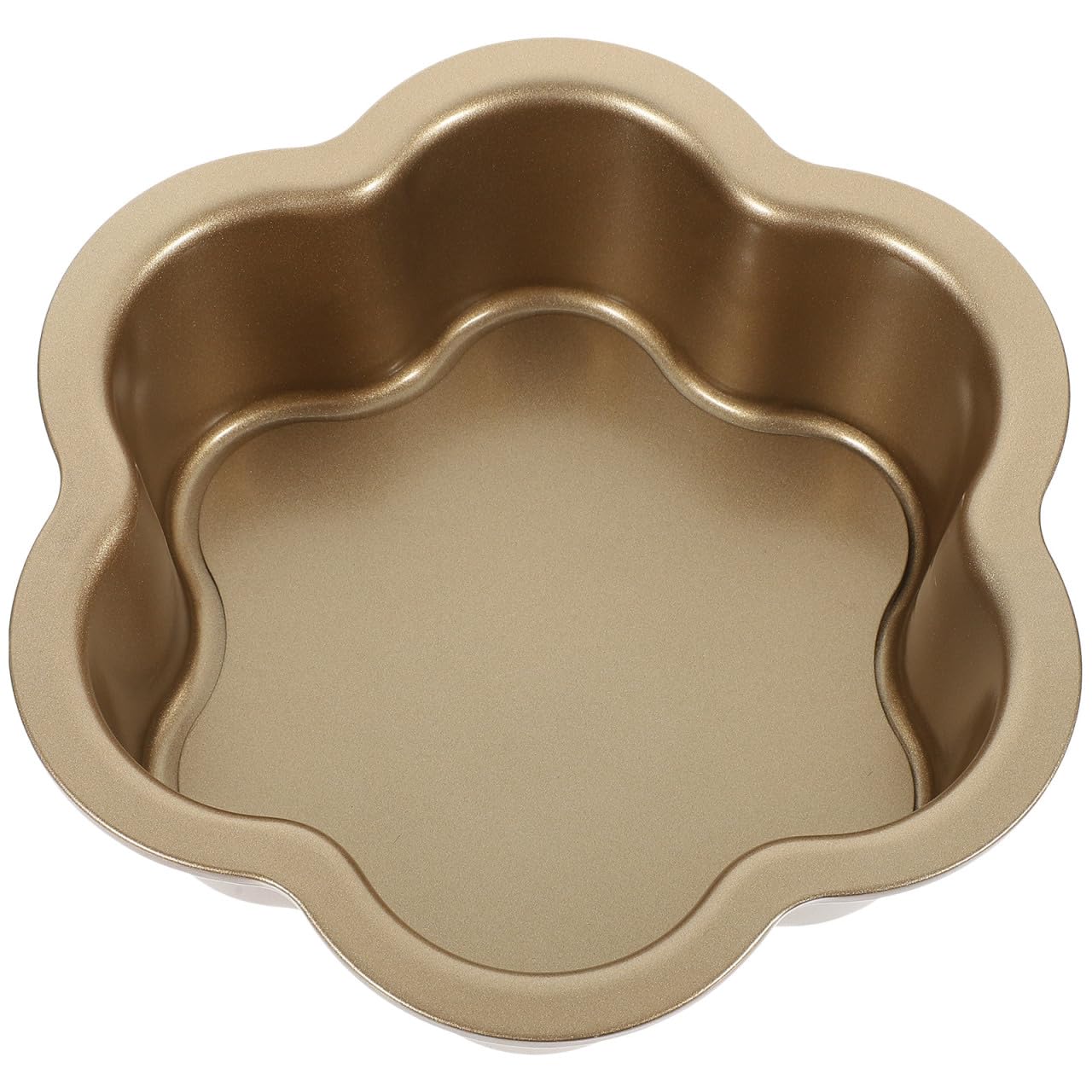 Photo 1 of Kichvoe 8Inch Golden Carbon Steel Flower Shape Baking Pan for Cakes, Cookies, Mousse, Cheesecake