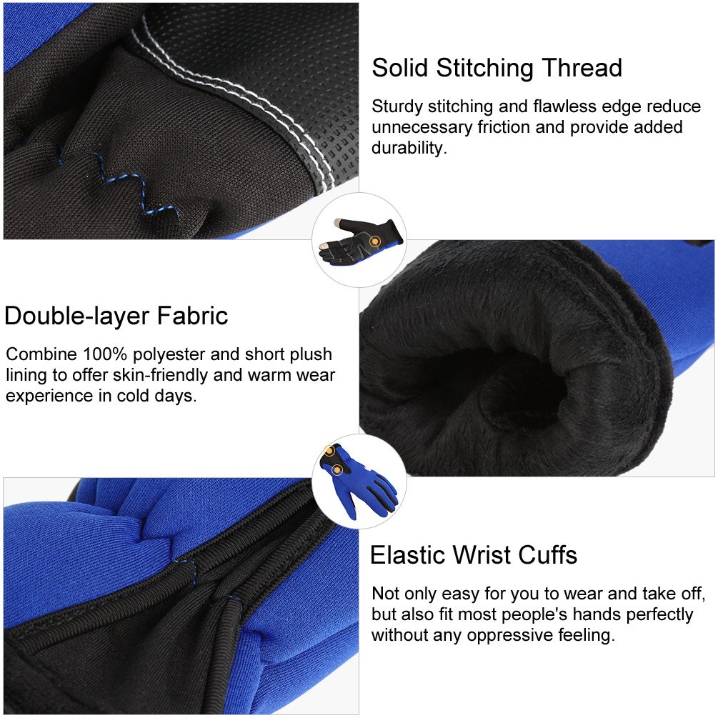 Vbiger Winterhandschuhe Fahrradhandschuhe Touchscreen Handschuhe Anti-Rutsch Fahrradhandschuhe für Klettern Laufen Wandern Autofahren Outdoor Winddicht Warm Arbeitshandschuhe für Damen und Herren