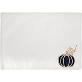 Hobby Lobby White &amp; Blue Pumpkin Linen Placemat, Set of 2
