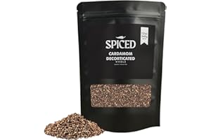 RHYTHM AROMATICS SPICED Decorticated Cardamom, 12 Oz of Decorticated Cardamom Pods in Closable Bag, Great for Brewing Coffee or Tea, Baked Goods, Smoothie, Curries and Chicken Rubs