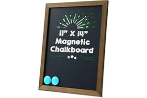 Besso Premium 11x14 Small Chalkboard - Rustic Pine Wood Frame | Kitchen Wall Decor, Tabletop Signs for Weddings, Menu Board with Magnetic, Non-Porous Surface | Wipes Easily (Brown)