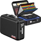 COLCASE Fireproof Document Box with Lock, Hard Fireproof Document Organizer | Hard-Shell Fireproof Waterproof Documennt Box with Combination Lock Black