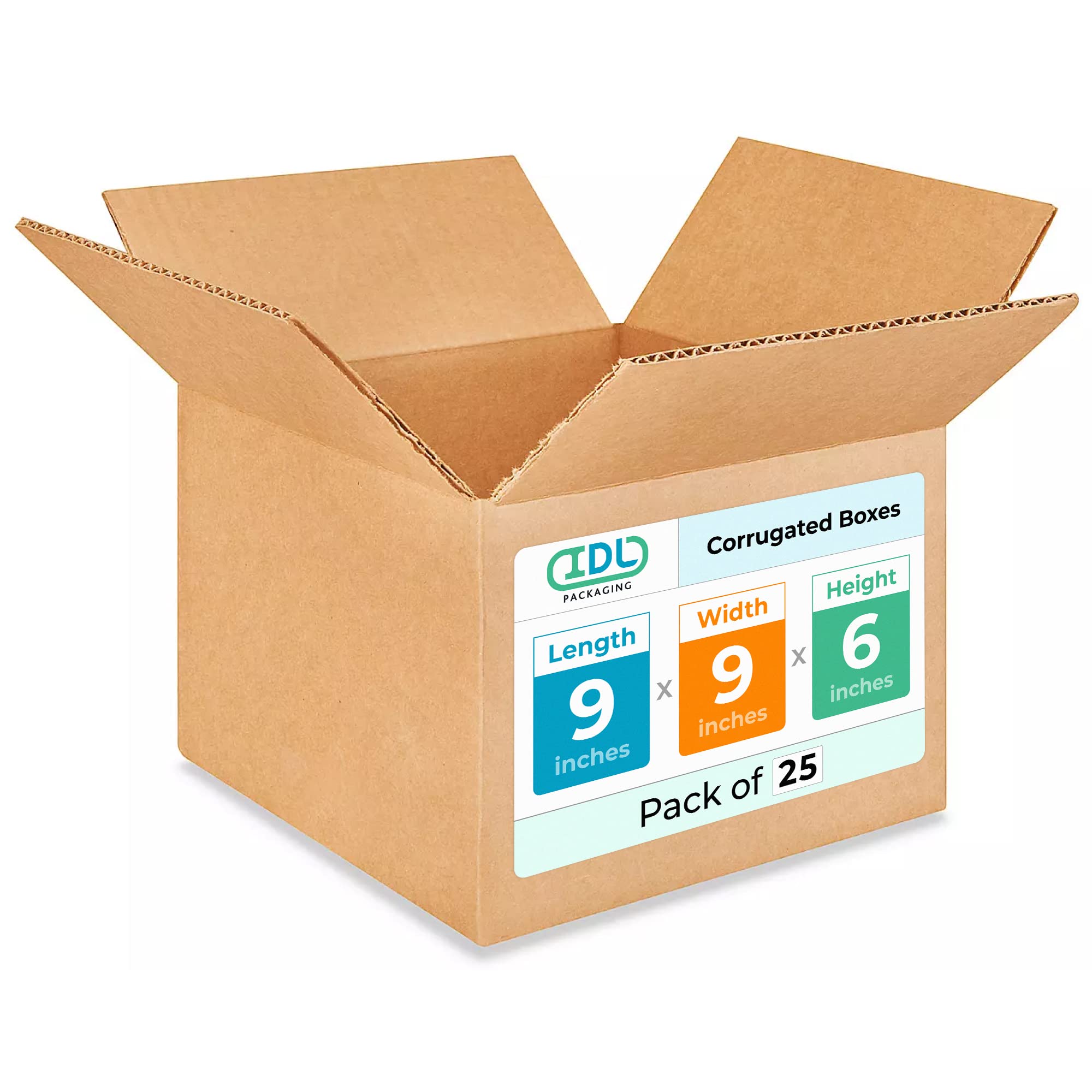 Small Moving & Shipping Boxes 9"L x 9"W x 6"H (25-Pack) - Extra Strength 200 lb vs Regular - Corrugated Boxes for Packaging - Moving Box for USPS, FEDEX - Heavy Duty Shipping Box by IDL Packaging Image