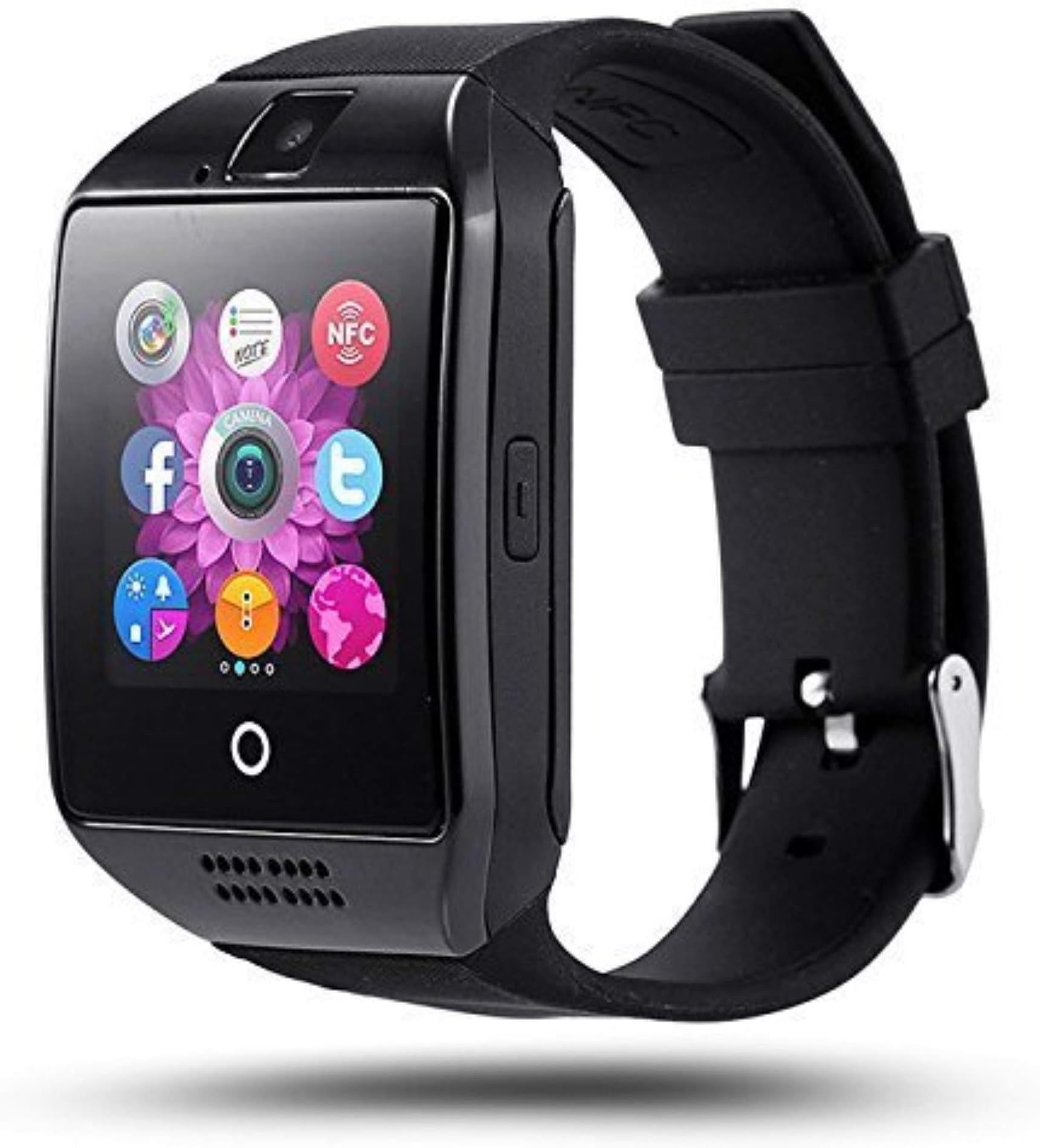 KONARRK Q18 Bluetooth Smartwatch Compatible with V5PLus with Latest Features Like 3D Acceleration, Sedentary Remind, Sleep Monitoring, Anti Lost, Remote Picture with Sim Card Slot (Black)