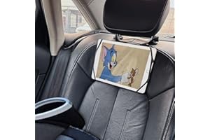 FresherAcc Car Headrest Tablet Holder for Rear and Forward Facing for Kids Children, Hanger Case Mount Compatible with iPad Kindle Samsung Tablet for Vehicle Backseat Up to 12.9' (Black)