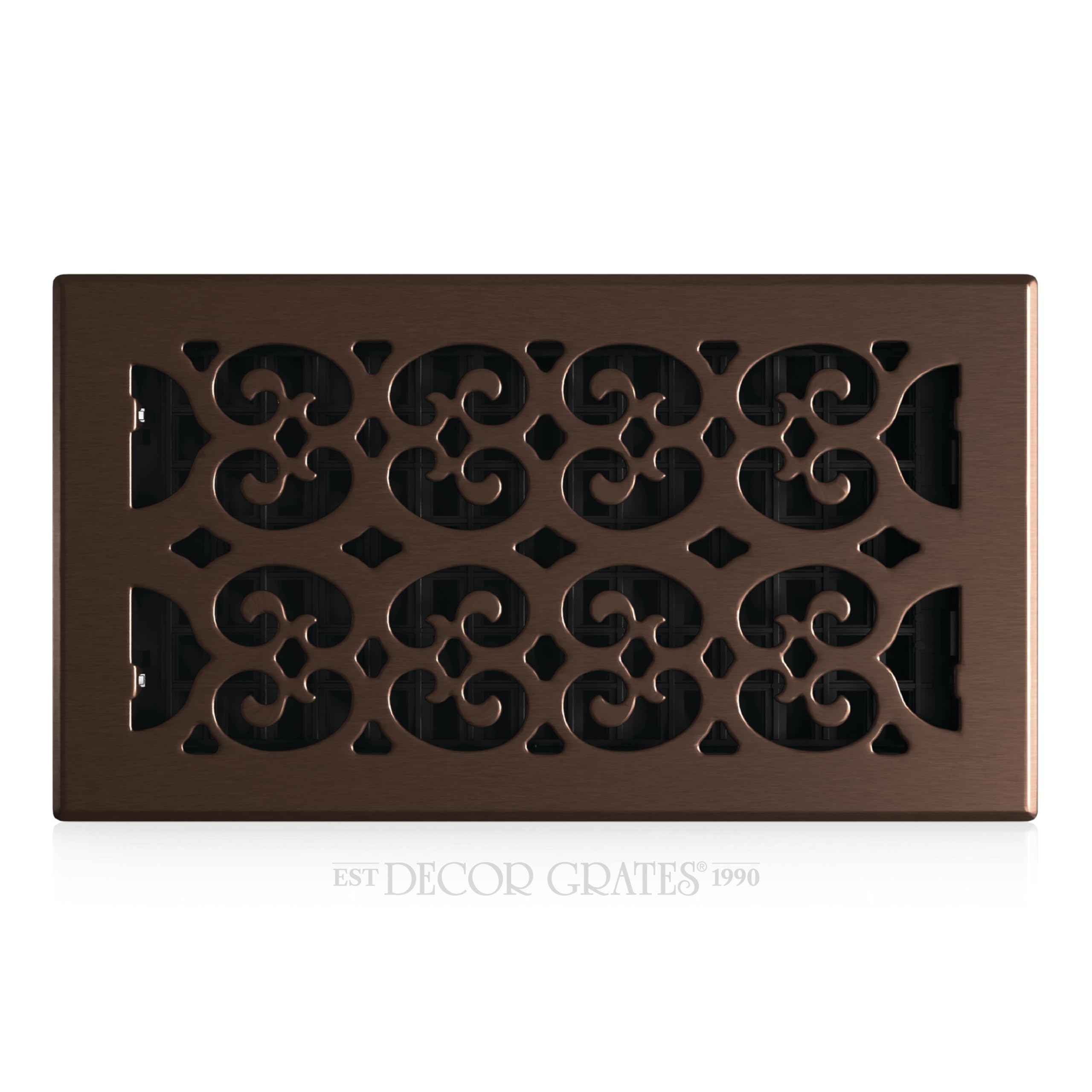 Decor Grates SPH612-RB Scroll Floor Register, Rubbed Bronze Finish, 6 x 12-Inch