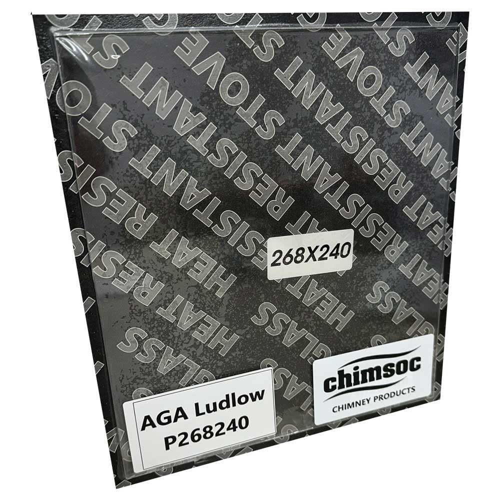 Chimsoc Replacement Stove Glass - AGA Ludlow (268mm x 240mm Rectangular)