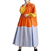 ellazhu Women's Button Down Patchwork Maxi Length Oversized Color Block Shirt Dress GZ133 A