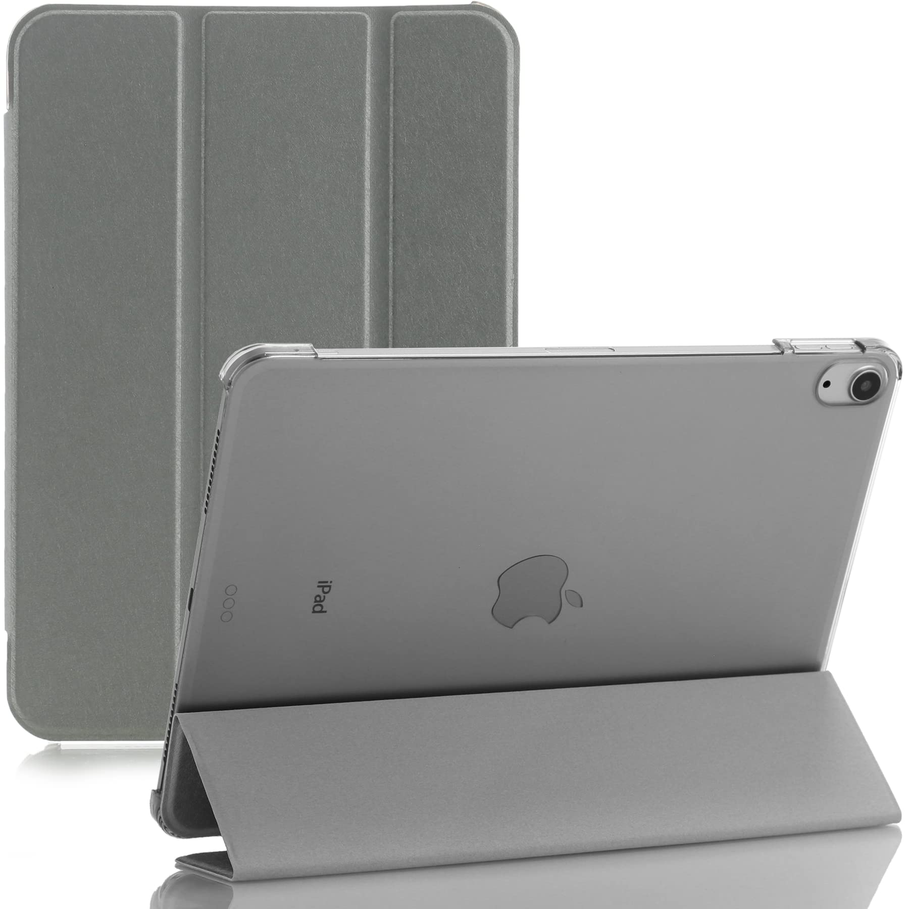 Smart Case For Apple iPad Air 4 Released 2020 and For Apple iPad Air 5 Released 2022 Size 10.9'' and Only For Model Numbers A2316, A2324, A2072, A2325, A2588, A2589, A2591 (Silver)