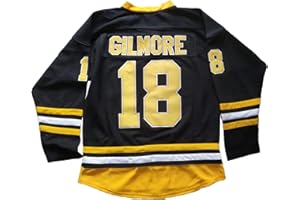 AMORTW Kids Ice Hockey Jersey #18 Gilmore Hockey Shirts Black/White