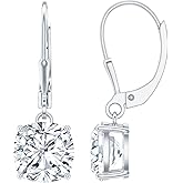 Certified 6 Carat Moissanite Hoop Earrings in Silver, D-Vs1 Quality, Moissanite Drop Earrings - Gift For Special Occasions