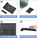 cimetech Wireless Numeric Keypad 18 Keys 2.4G USB Receiver Portable Numpad view 7